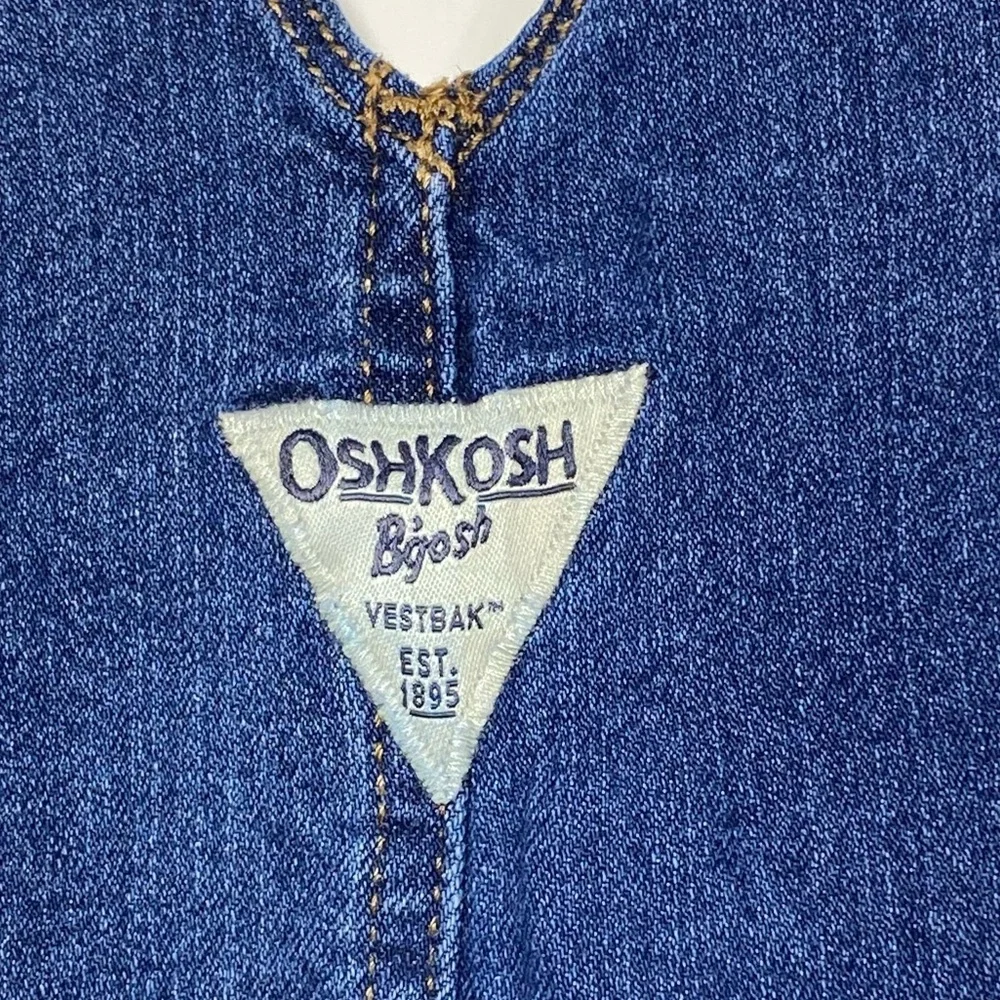 Oshkosh B'Gosh Vestbak 5T Denim Overall Jumper Dress Red Black Buffalo Check